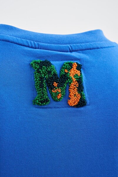 Machinist Ανδρικό μπλουζάκι με κεντημένο εξωγήινο σχέδιο, μαλακό μπλε, oversize