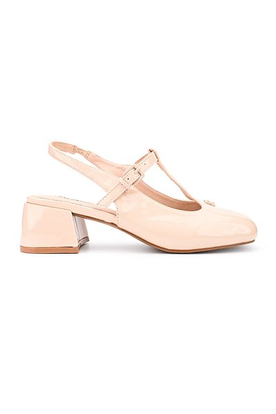 Tmall Women's casual shoes, with thick heels, made of eco-leather, P1280, Beige