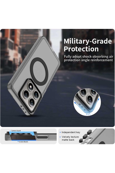 m.tk moveteck Xiaomi Mi 14t Pro Kılıf Kamera Çıkıntılı Mat Magsafe Özellikli Kenarları Renkli Sert Kapak