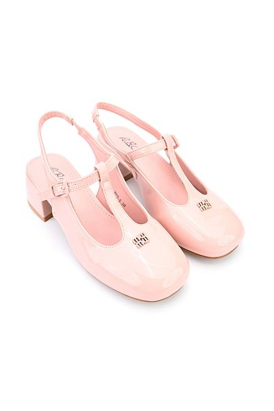 Tmall Women's casual shoes, with thick heels, made of eco-leather, P1280, Powder Pink