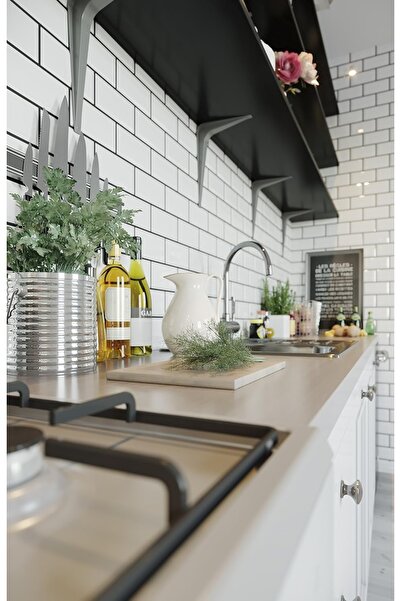 Generic AL ARQAM 2 Pcs L Shape Heavy Duty Shelf Brackets with 12 Screws, 8" x 10", Gray