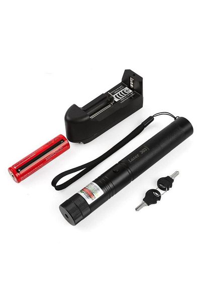 zola Indicator laser, Zola®, alimentat cu baterie, undă verde, tip stilou, portabil, rază de acțiune puternică de 1 km, 2 capete