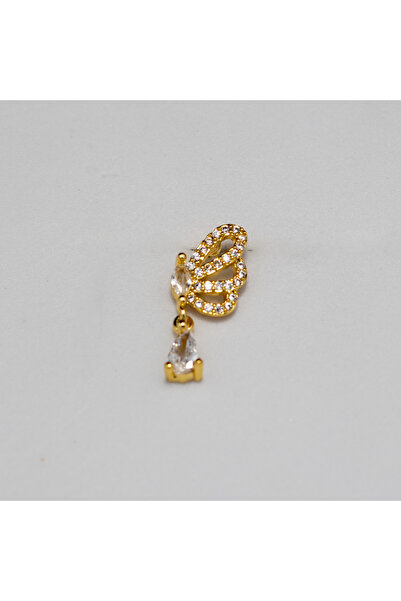 Piercing by Sever Şeffaf Taş Sallantılı Kelebek Çelik Piercing… Altın/Gold Re...