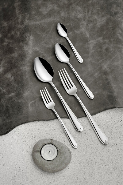 İMMO MADENİ MUTFAK EŞYALARI 6 KİŞİLİK OSMANLI 30 PARÇA ÇATAL KAŞIK SET