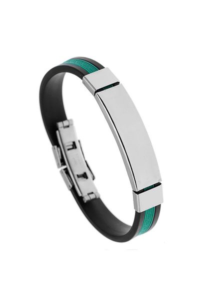 SIC MODA Men's stainless steel and silicone bracelet 4353