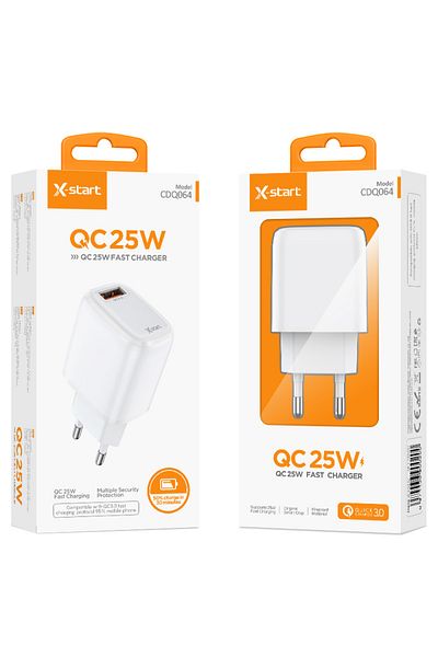 REDz Accessories Adaptor X-Start CDQ064, port USB, încărcare rapidă 25W, alb