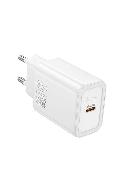 REDz Accessories Hoco N62 Socket Adapter, Type-c Port, 30w Fast Charging, Gan Technology, White