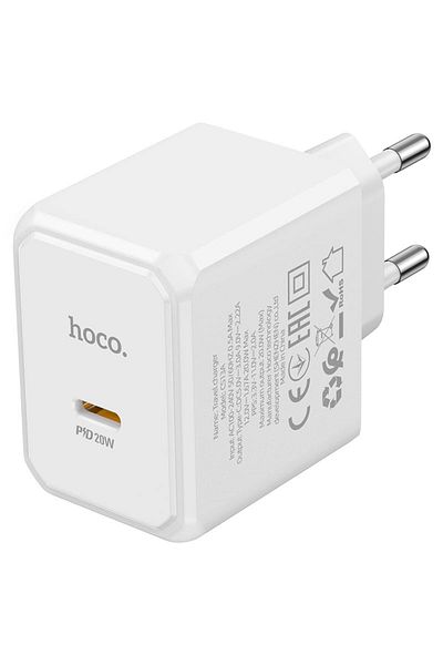 REDz Accessories Adaptor de rețea Hoco CS13A, port Type-C, încărcare rapidă PD20W, alb