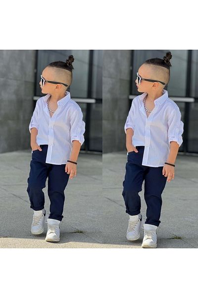 s.t. sebat tekstil Boy's Shirt, Gabardine Trousers Combination Suit Sb422