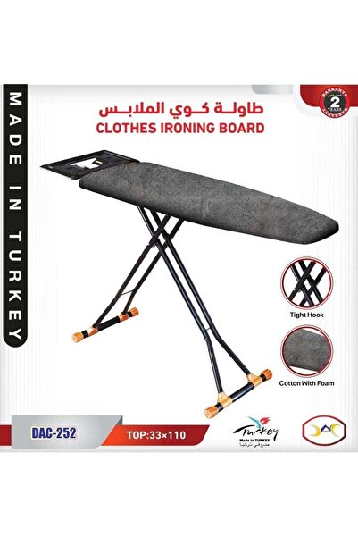 DLC Turkish ironing board with heat-resistant cover, 110 x 33 cm, ironing board, iron rest, non-slip feet