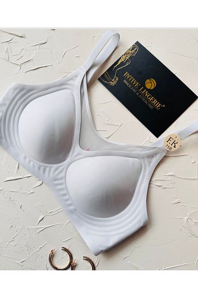 İntive Lingerie Audrey Ελαφρύ σουτιέν με ελαστικό διχτυωτό μπροστινό μέρος χωρίς καλάμι χωρίς ραφή χωρίς ίχνος