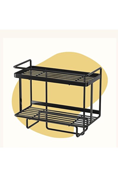 Quasar & Co. Quasar&Co.® toilet storage shelf, adhesive-bonded, metal, 34x15.5x33cm, black