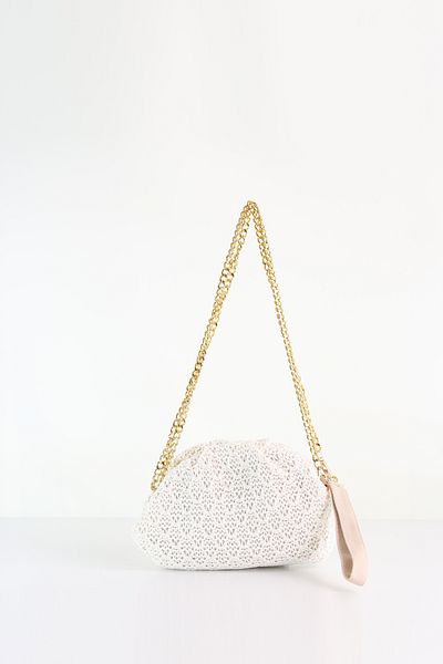 byFOX Fashion Τσάντα ώμου με πλεκτό σχοινί μικρού μεγέθους και κλείσιμο με φερμουάρ