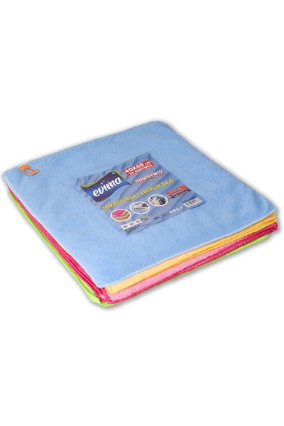 EVİMA EVİVA (4 Adet) 40×40 Mikrofiber Genel Temizlik Bezi Banyo Mutfak Tezgahı Genel Kullanım