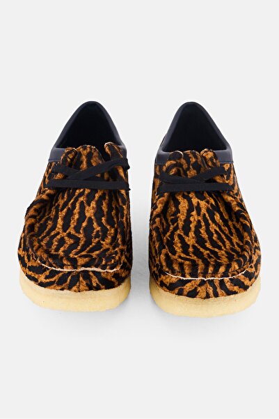 CLARKS Women Standard Wallabee Animal Pattern Lace Up Boat Shoes, Multicolor