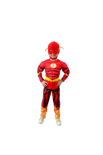 KidMania Costum Flash KidMania® pentru copii 90-110 cm 3-5 ani