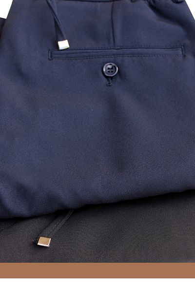 Varetta Ανδρικό παντελόνι Jogger με μπλέ Navy μέση με ελαστικό κορδόνι με πλαϊνές τσέπες Lycra Ανδρικό παντελόνι Jogger ίσιο πόδι