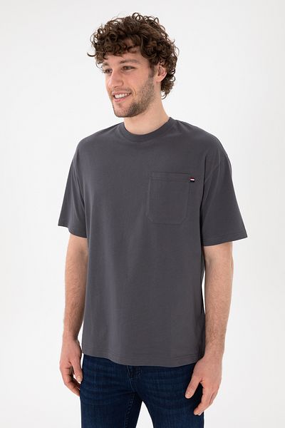 U.S. Polo Assn. Men's Comfort Fit Crew Neck Anthracite T-Shirt 50305990-Vr006