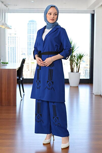 Missvalle Κοστούμι με λεπτομέρεια κεντήματος Indigo 19002