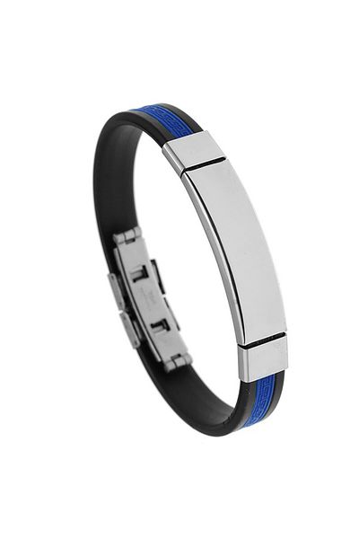 SIC MODA Men's stainless steel and silicone bracelet 4353