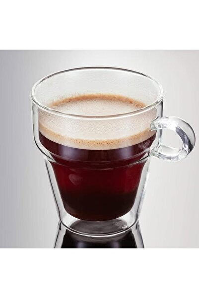 Quasar & Co. Set of 6 double-walled cups, Quasar & Co.®, stackable, heat-resistant glass, 125 ml, transparent