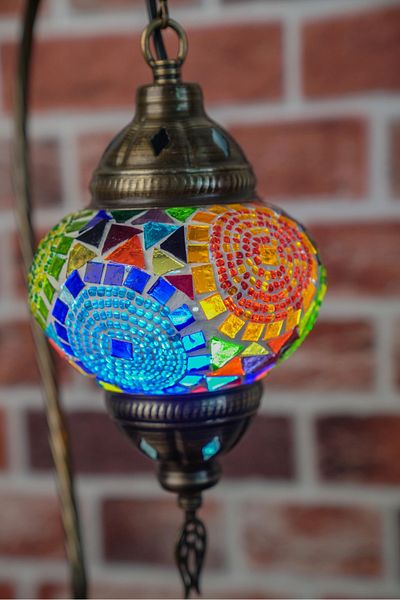 CYL Mosaic Patterned Authentic Dress - Lampshade Table and Light Bulb Gift