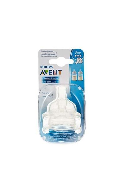 Philips Avent Classic+ Anti-Colic Medium Flow Nipples - 2 pieces