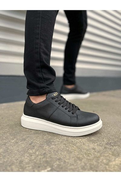 Zerenyus Ανδρικά παπούτσια casual sneaker JY151 Boost Lace-Up - Μαύρο Λευκό