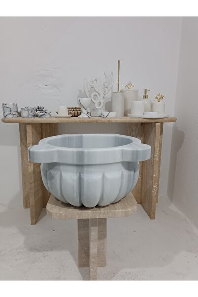 Home Mermer Kurna Beyaz-kavun Dilimli-hamam Kurnası-banyo Kurnası-ev Hediyesi...