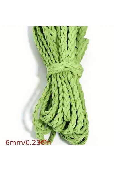OZN AKSESUAR Δερμάτινο σουέτ πλεκτό σχοινί, 6mm, DIY χειροποίητο βραχιόλι, κολιέ σχοινί διακοσμητικό κορδόνι (3 μέτρα)