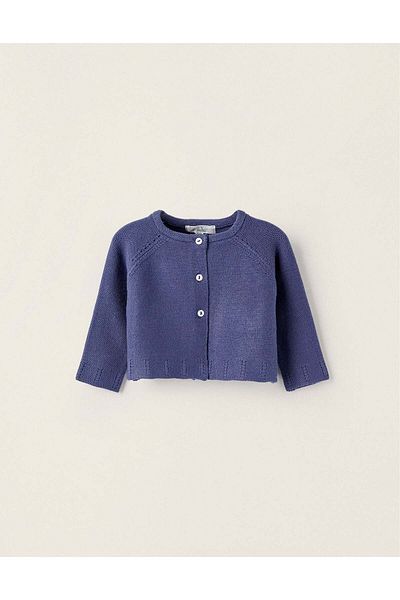 Ziddy Cardigan for Newborn Girls, Dark Blue