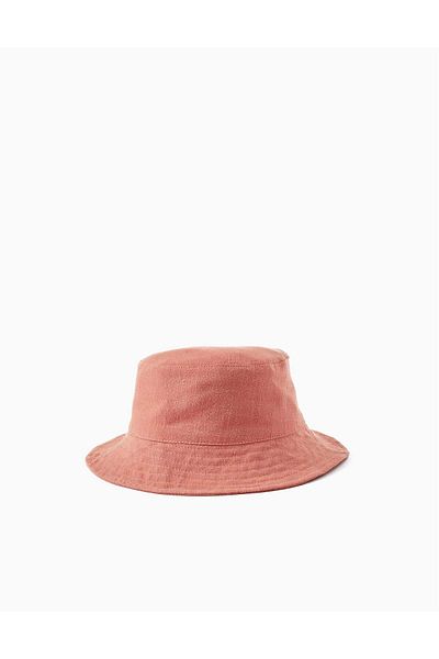 Ziddy Hat with Opening at the Back and with Bow for Girls, Brick Red