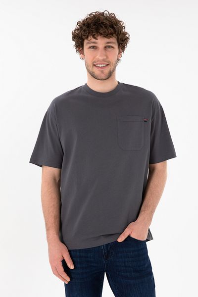 U.S. Polo Assn. Men's Comfort Fit Crew Neck Anthracite T-Shirt 50305990-Vr006