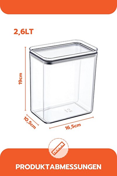 Ginza Maison 2.60 LT KAPAKLI DIKDÖRTGEN SAKLAMA KABI 3 ADET