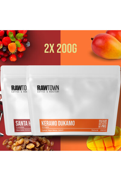 RAWTOWN سانتا هيلينا + كيرامو - طقم قهوة مفلترة معتمدة - 2 × 200 جرام