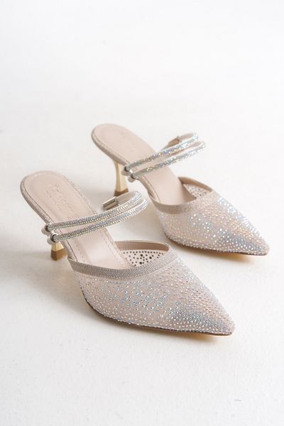 Solo Bag Women's Stylish Night Stone Thin Heel Ankle Double Tie Shoes