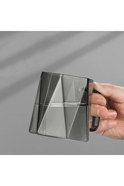 Quasar & Co. Set of 2 mugs, Quasar & Co.®, diamond pattern, glass, 2x450 ml, anthracite grey