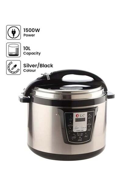 DLC قدر ضغط كهربائي 10.0 لتر 1500.0 واط DLC-3021-10 فضي/أسود