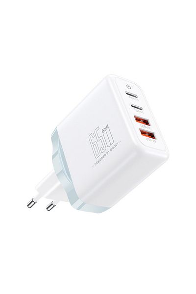 REDz Accessories 4 In 1 Wall Charger, Qoovi, Fast Charge 65w, Multifunctional, White