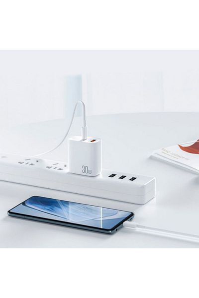 REDz Accessories Adaptor încărcător XO-L116, porturi duble, încărcare rapidă 30W, alb