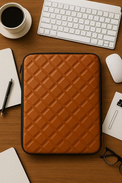 Arnee 14 - 15 Inch Leather Laptop Case Embossed Motif Notebook Bag Shockproof Laptop Bag