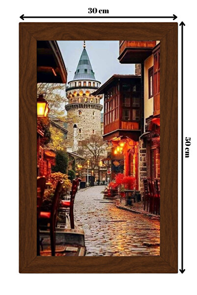 SERAMİK ÜZERİNE AHŞAP ÇERÇEVELİ 30x50cm TABLO NO:105