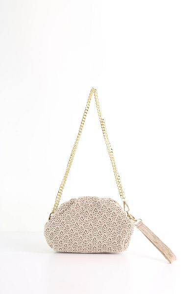 byFOX Fashion Τσάντα ώμου με πλεκτό σχοινί μικρού μεγέθους και κλείσιμο με φερμουάρ