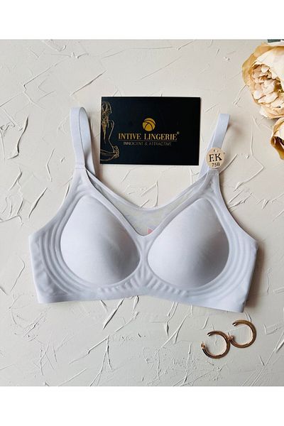 İntive Lingerie Audrey Ελαφρύ σουτιέν με ελαστικό διχτυωτό μπροστινό μέρος χωρίς καλάμι χωρίς ραφή χωρίς ίχνος