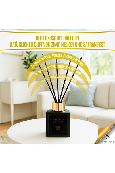 SCENTFUME Raumduft Mit Duftstäbchen – Veilchen, Jasmin Und Schwarze Orchidee, Zimt - 110 ml