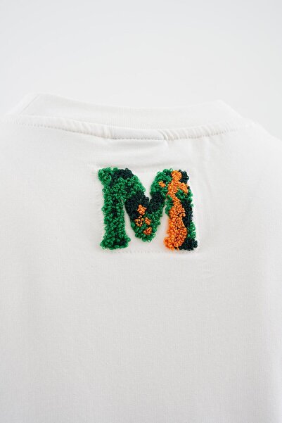 Machinist Men's Alien Embroidery Oversize Ecru T-Shirt