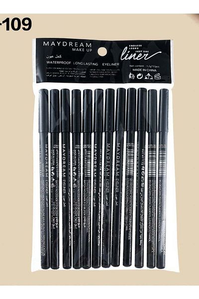 MY DREAM 12 Pieces Eyeliner Pencil, Soft and Waterproof, Black