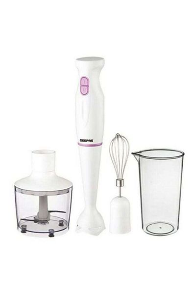 Geepas Multi Functional 4 In 1 Hand Blender With 860 ML Chopper Bowl, 2 Speed Options, Stainless Steel Blad