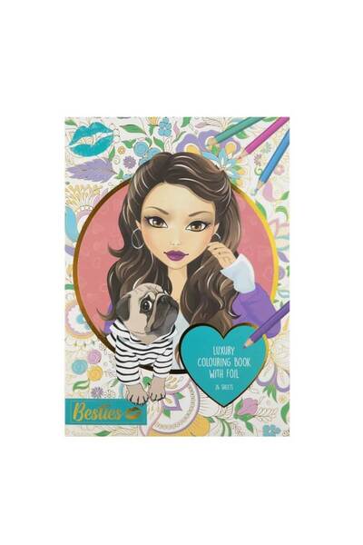 GRAFİX Carte de colorat Besties cu desene 3D aurii Luxury A4 24file