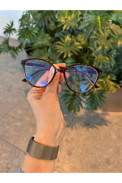 funeyes Victoria Brown Cat Eye Blue Light Protection Blue Block Glasses